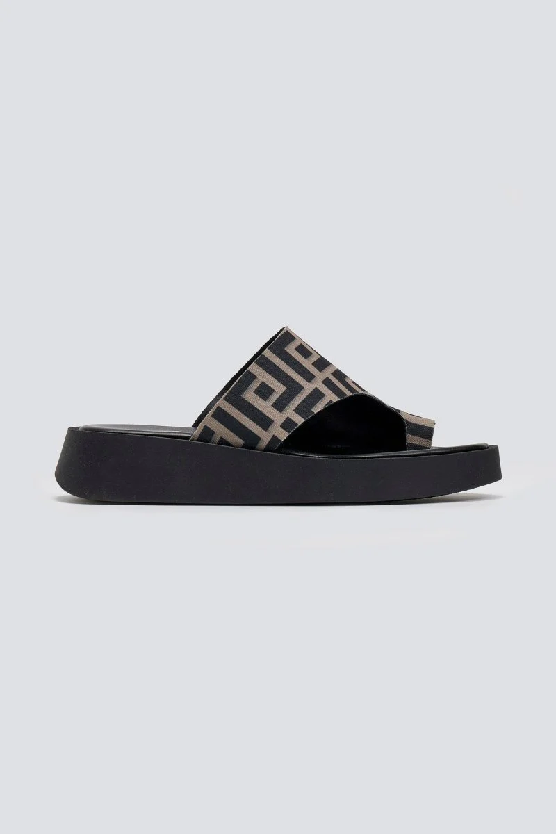 Flatform Σανδάλια με Print - Τάουπε - Image 3