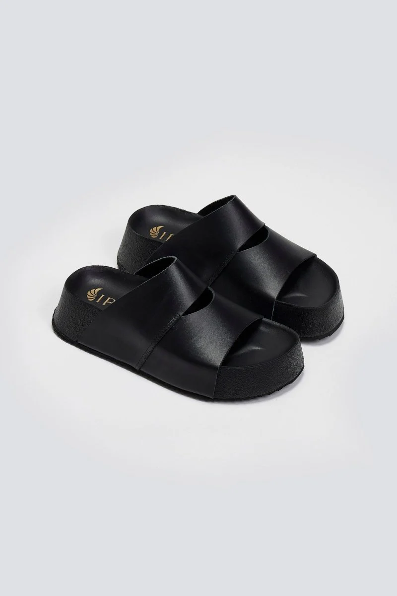 Σανδάλια Flatform με άνοιγμα - Μαύρο - Image 2