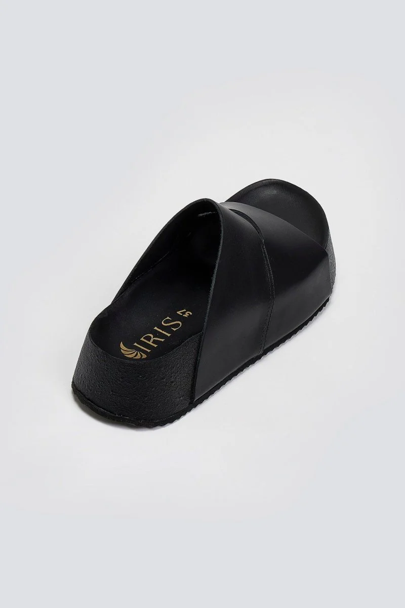 Σανδάλια Flatform με άνοιγμα - Μαύρο - Image 3