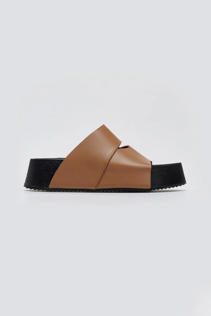 Σανδάλια Flatform με άνοιγμα - Τάουπε - Image 5