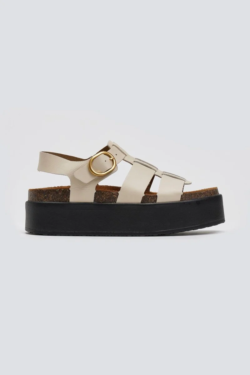 Σανδάλια flatform gladiator - Μπεζ - Image 4