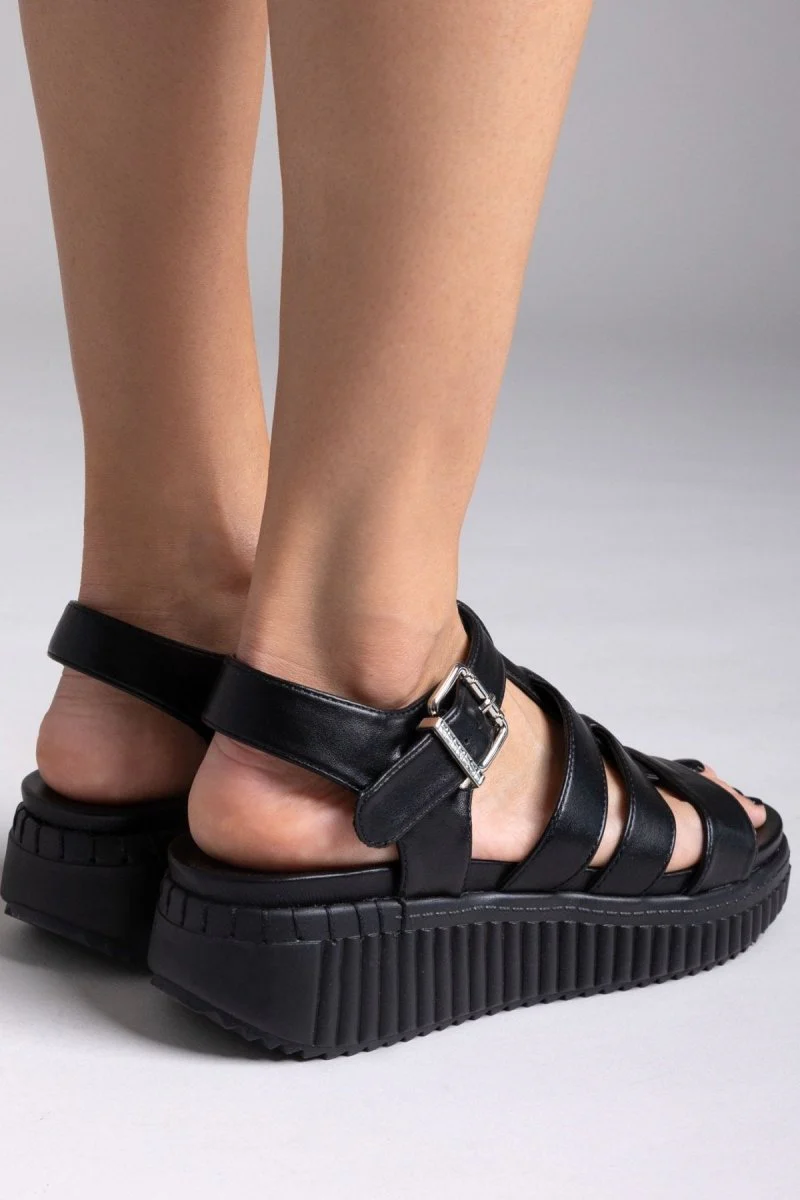 Σανδάλια Gladiator με φλατ σόλα - Μαύρο - Image 5