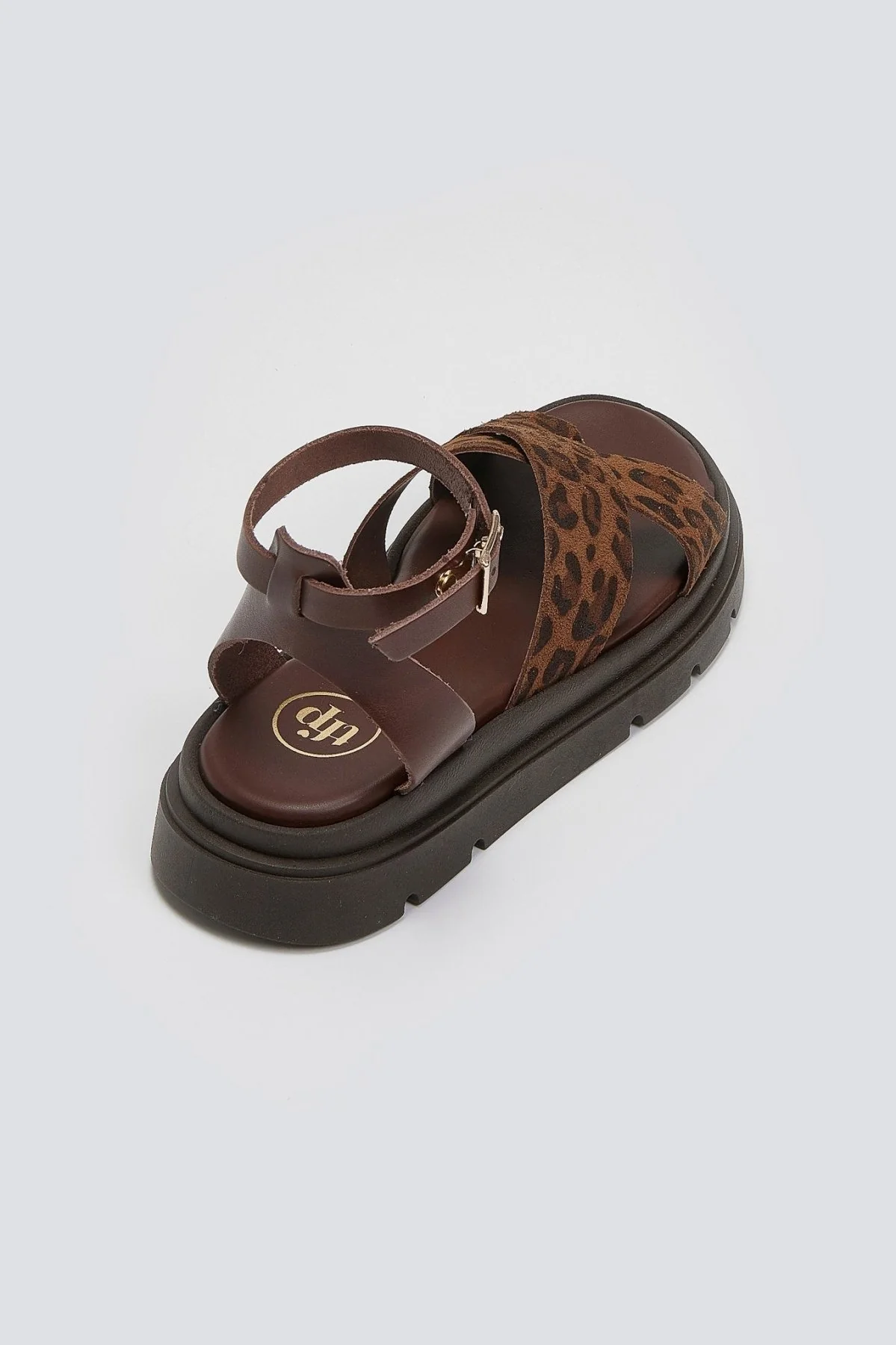 Suede Flatform Σανδάλια - λεοπάρ - Image 4