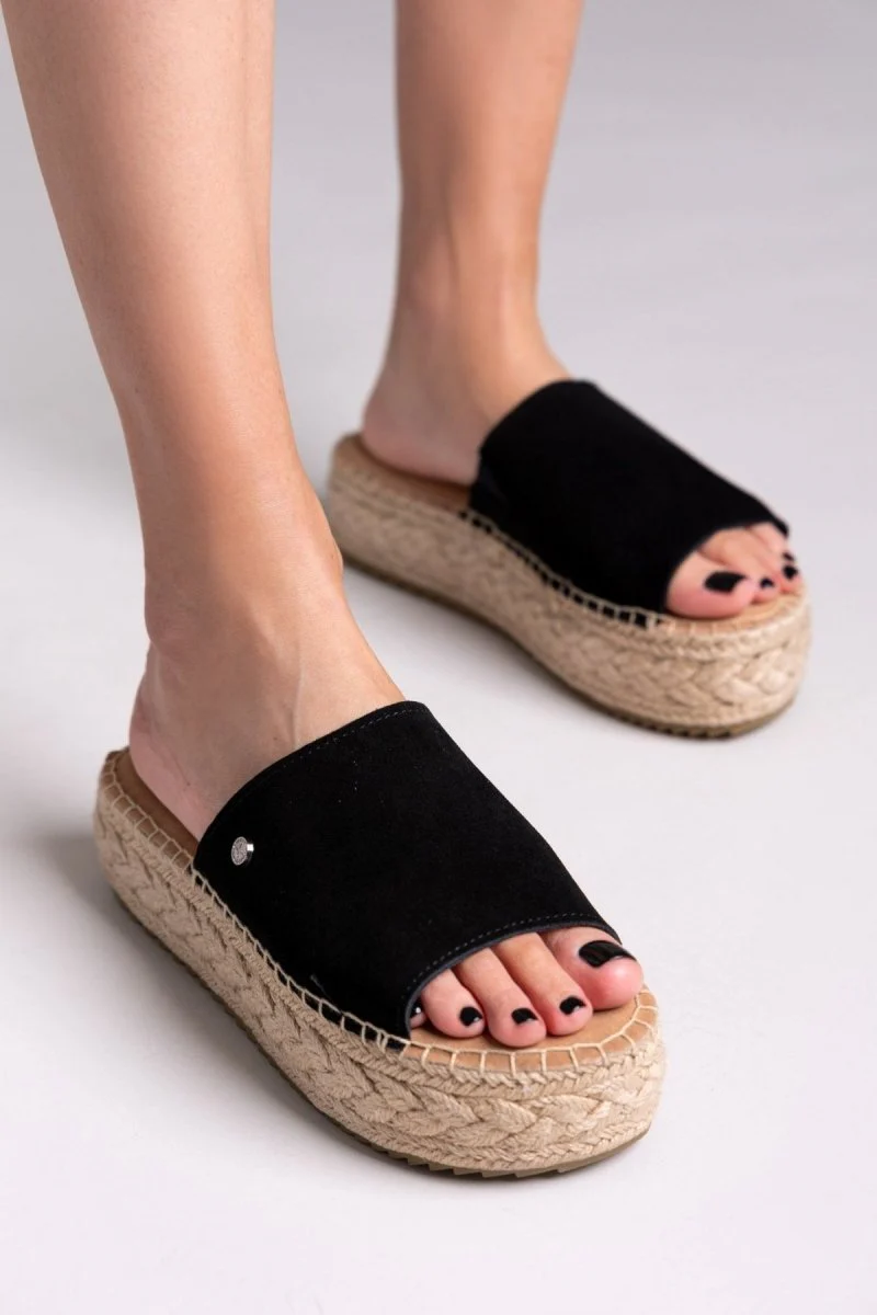 Σουέντ Flatform σανδάλια - Μαύρο - Image 6