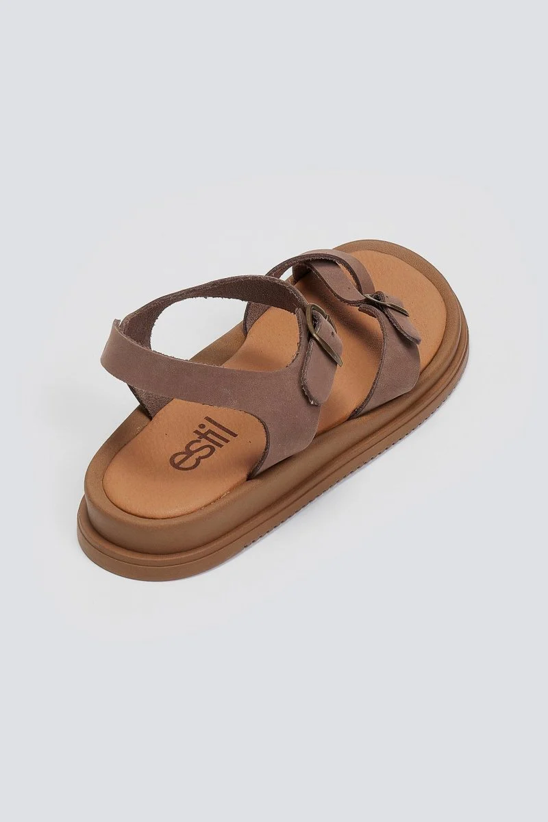 Σανδάλια nubuck με λουράκι - Τάουπε - Image 2