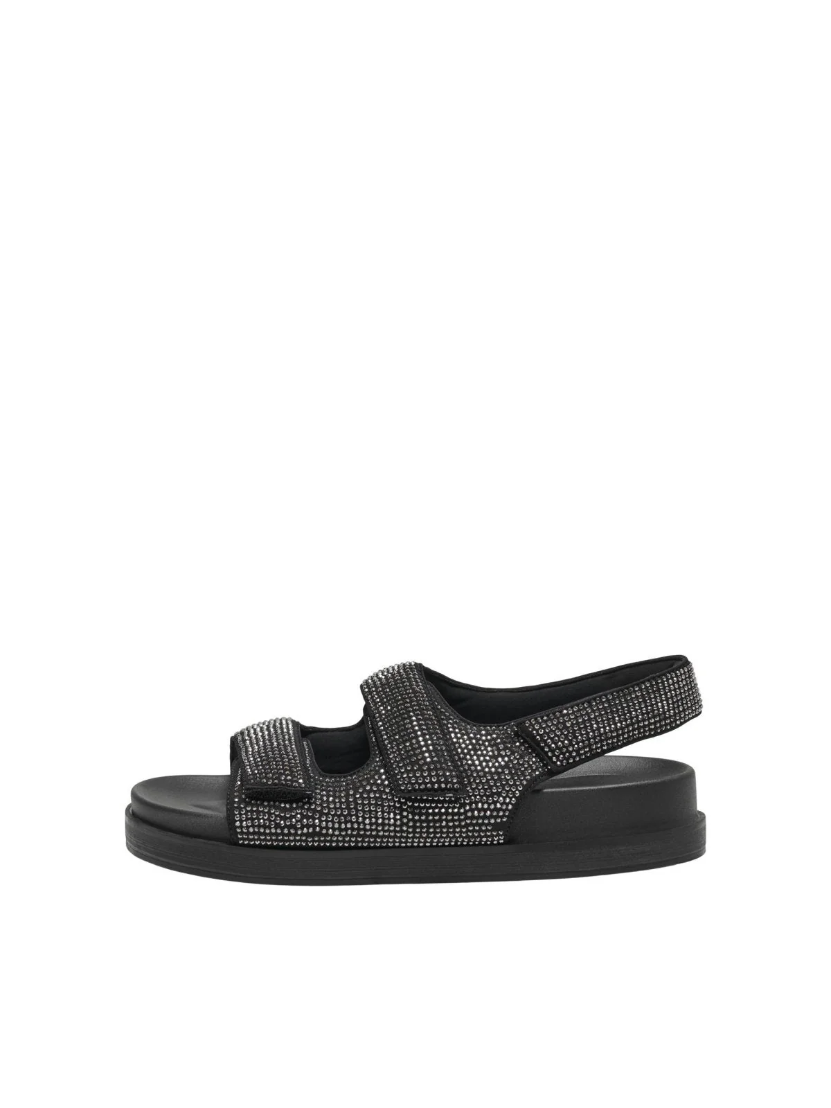 Σανδάλια Flatform με στρας - Μαύρο - Image 3