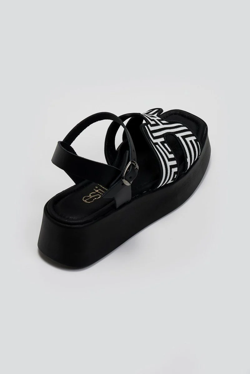 Flatforms Σανδάλια Υφασμάτινη Φάσα- Μαύρο - Image 4