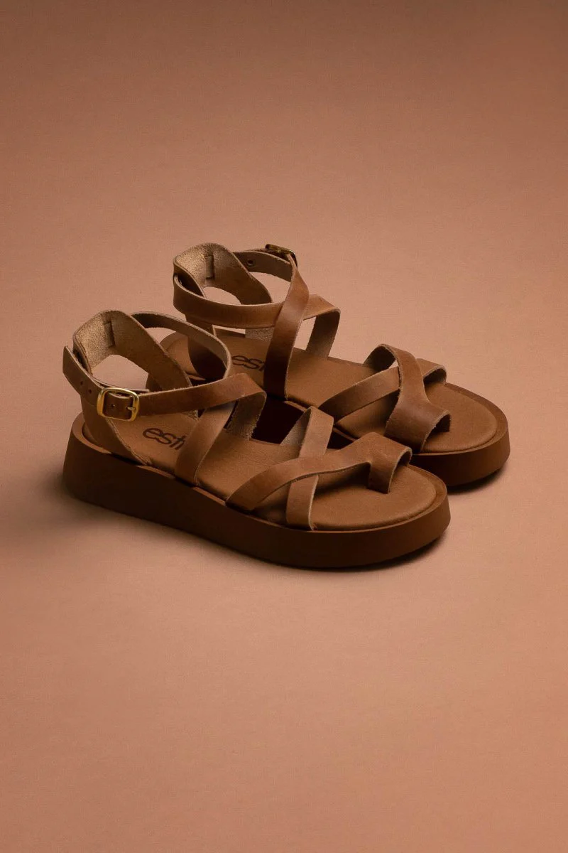 Σανδάλια Flatform - Τάουπε - Image 4