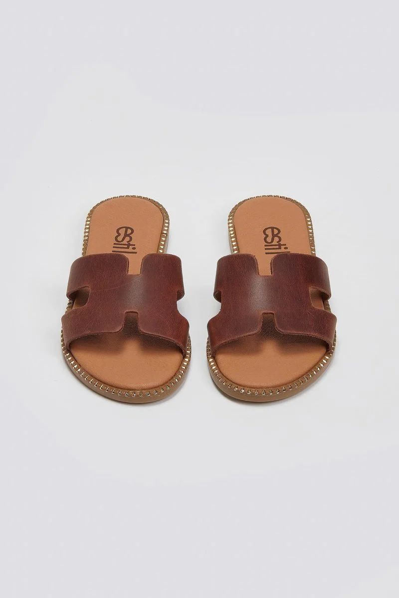 Σανδάλια nubuck με κοψίματα - Ταμπά