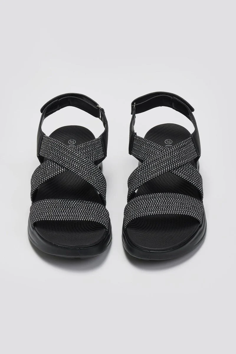 Sporty σανδάλια με velcro - Μαύρο - Image 4