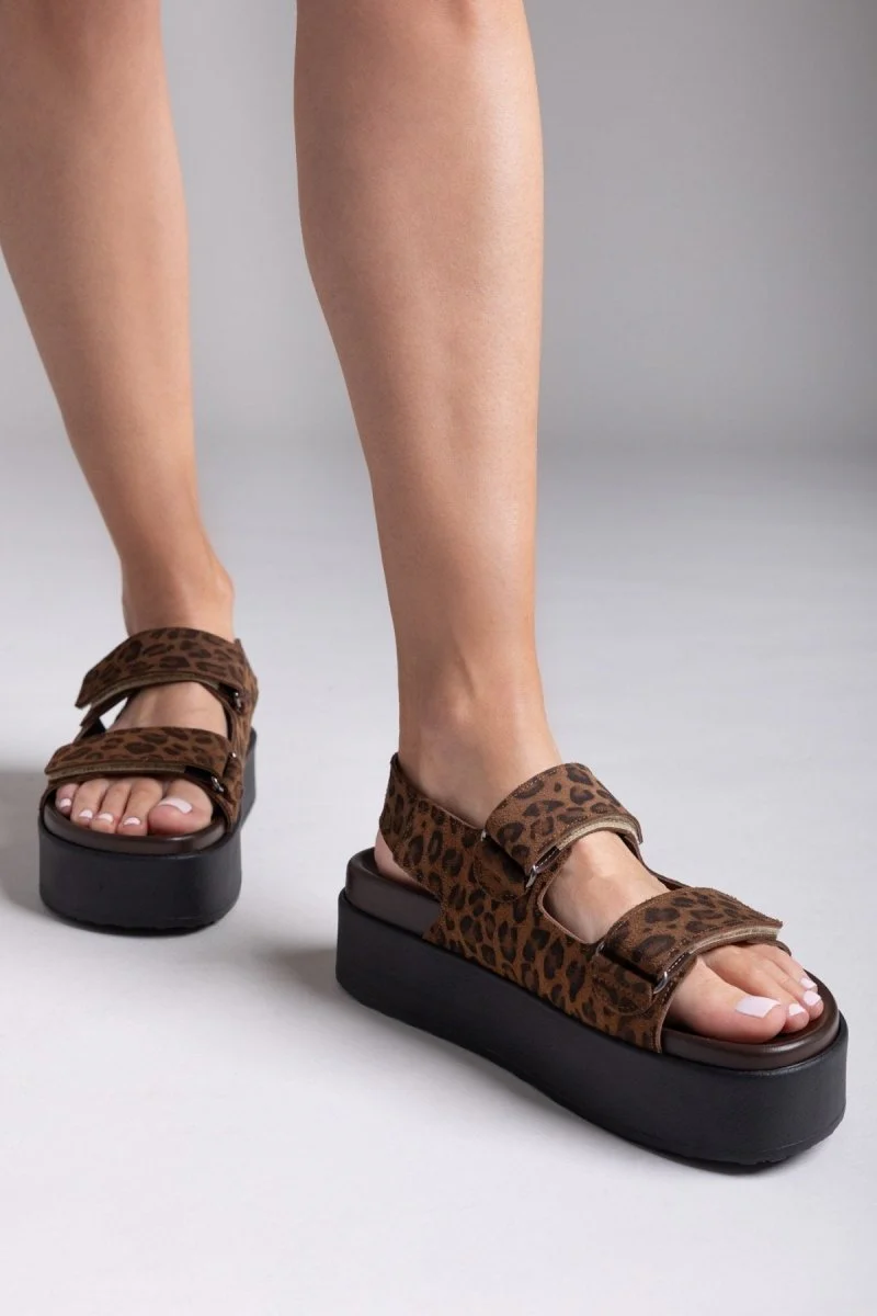 Σανδάλια καστόρι flatform - Λεοπάρ - Image 10