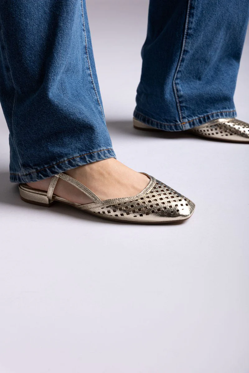 Μπαλαρίνες Slingback - Χρυσό - Image 2