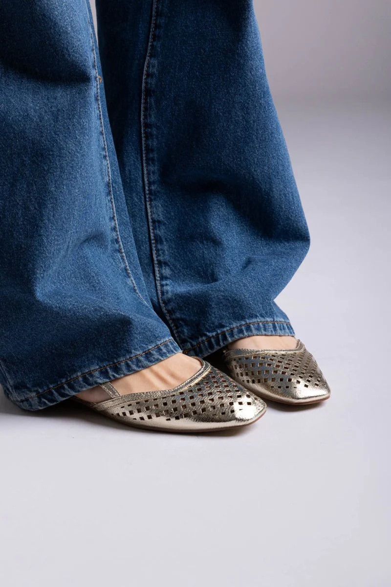 Μπαλαρίνες Slingback - Χρυσό - Image 5