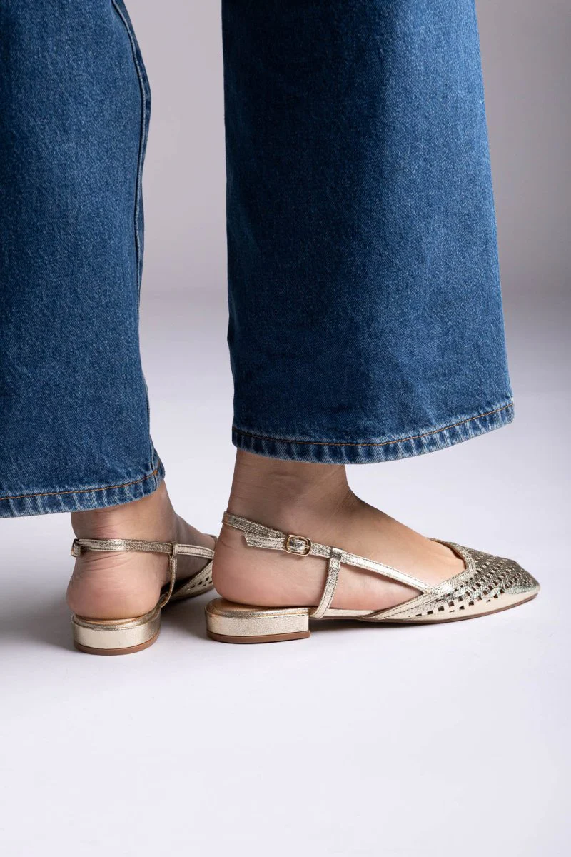 Μπαλαρίνες Slingback - Χρυσό - Image 6