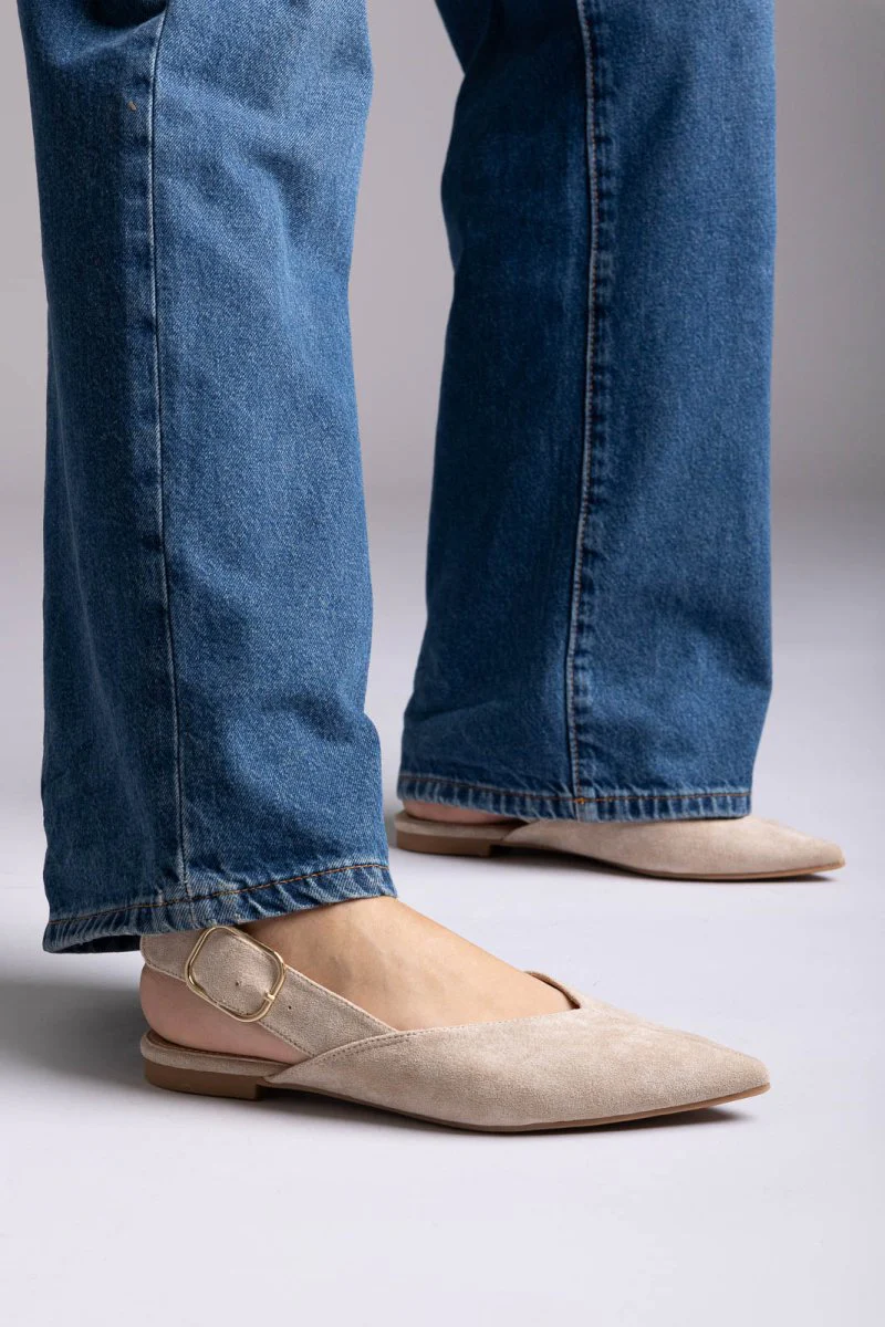 Μπαλαρίνες Slingback - Τάουπε Σουέντ - Image 2