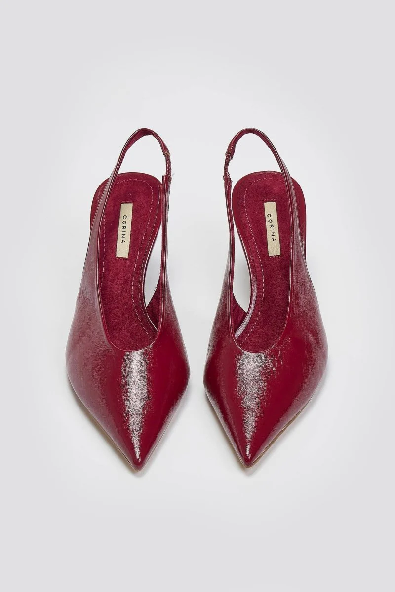 Γόβες μυτερές Slingback - Μπορντώ - Image 3