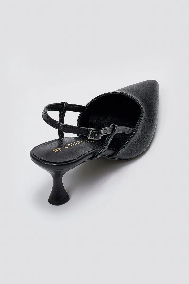 Γόβες Slingback Kitten Heel - Μαύρο Ματ - Image 7