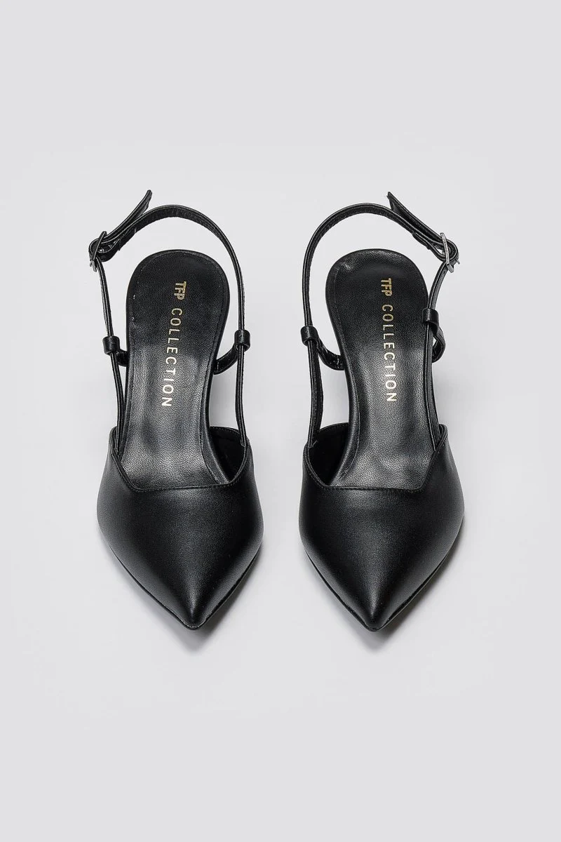 Γόβες Slingback Kitten Heel - Μαύρο Ματ - Image 8