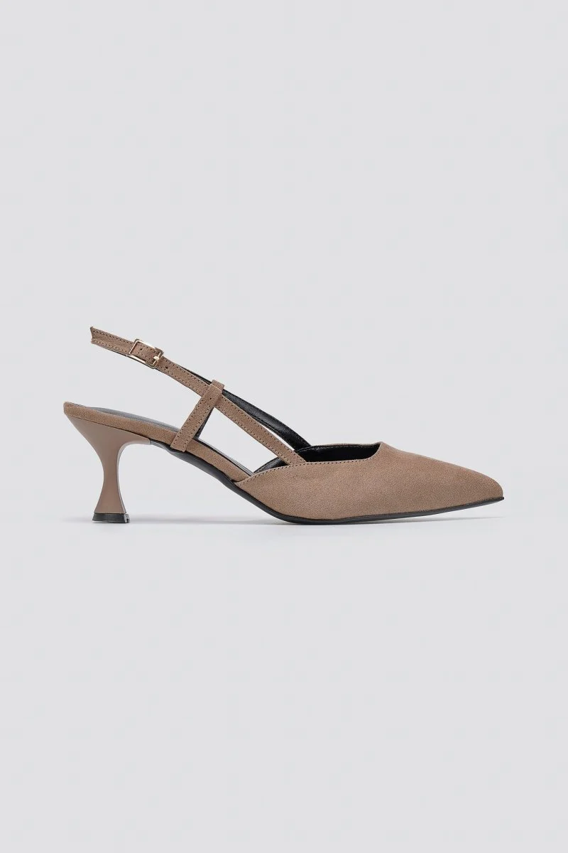 Γόβες Slingback Kitten Heel - Τάουπε Σουέντ - Image 3