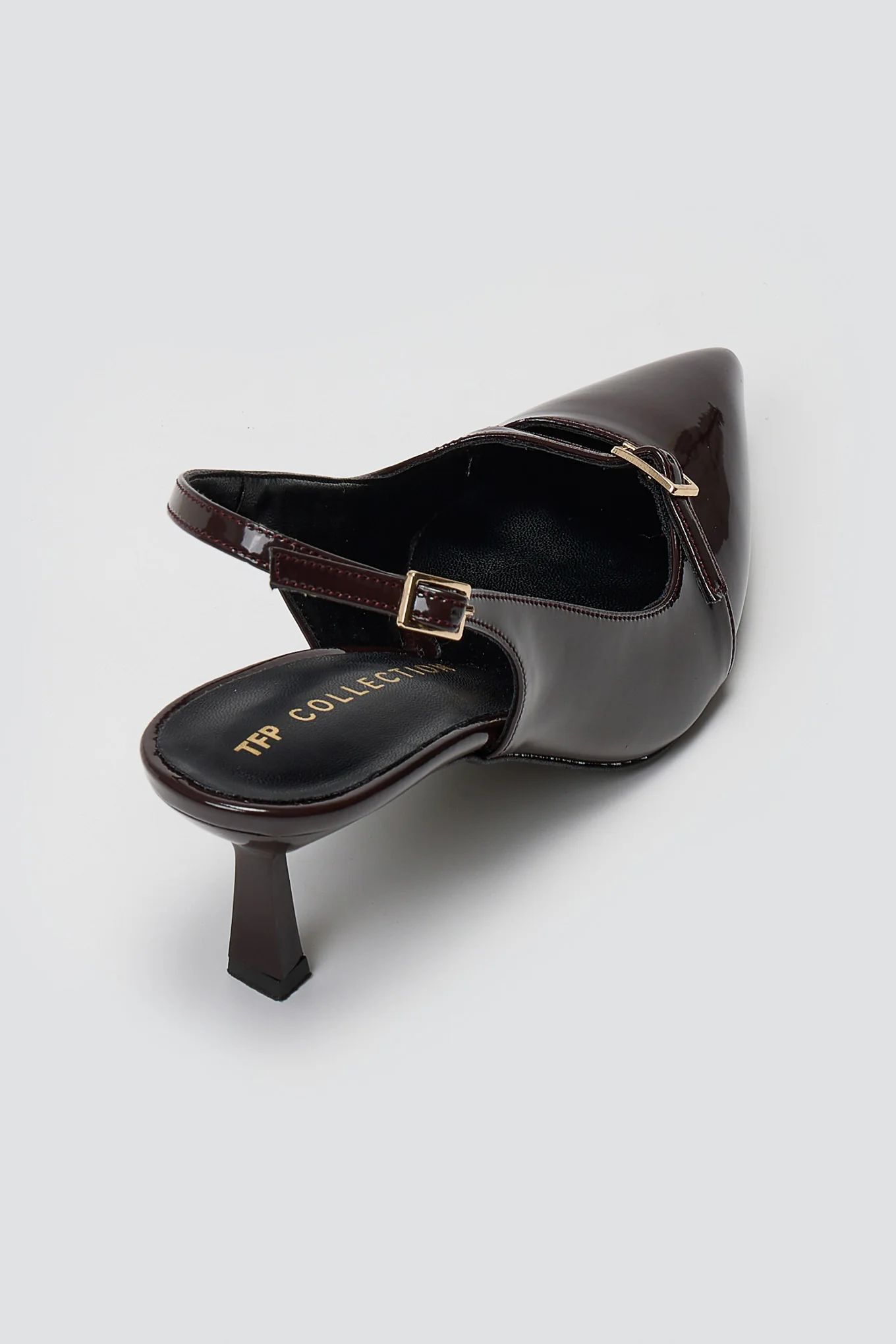 Γόβες slingback με kitten heel - Καφέ λουστρίνι - Image 7