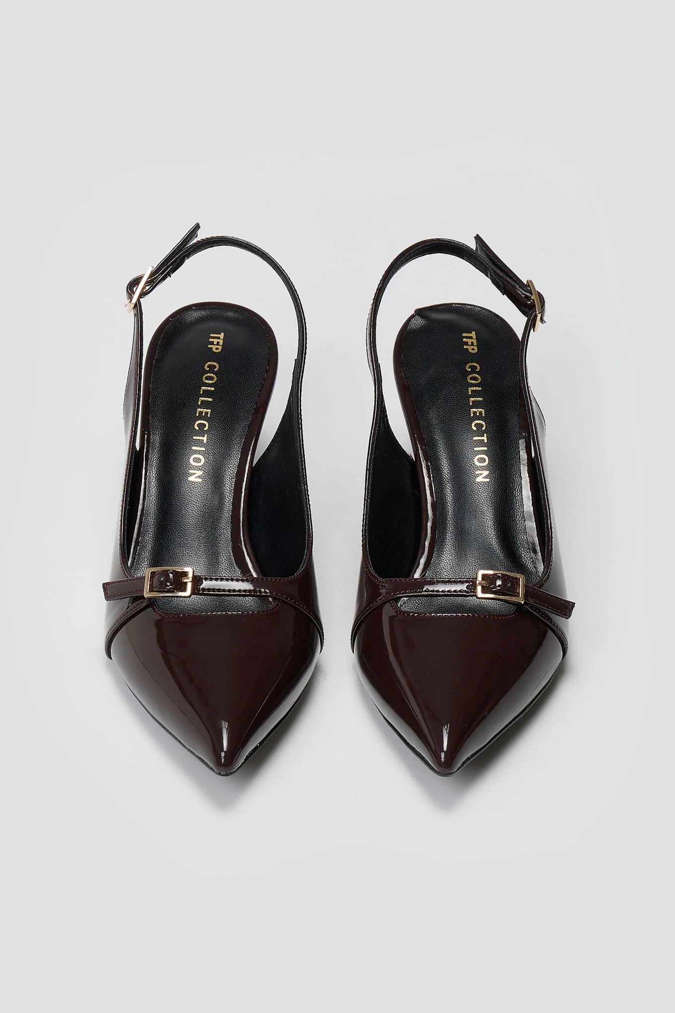 Γόβες slingback με kitten heel - Καφέ λουστρίνι - Image 8