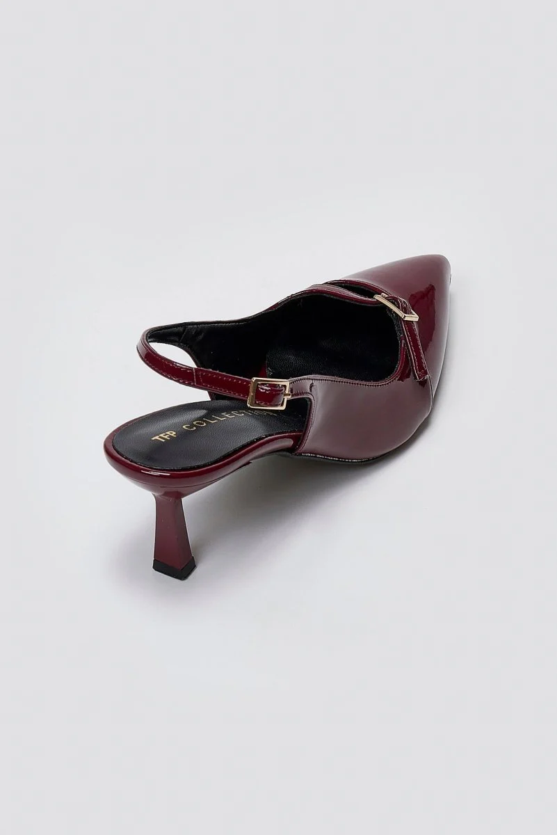 Γόβες slingback με kitten heel - Μπορντώ Λουστρίνι - Image 7