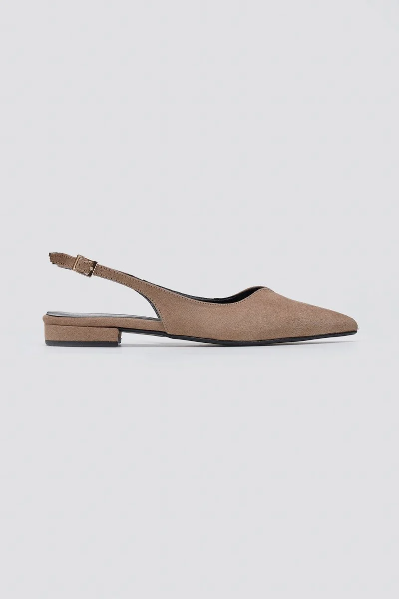 Μπαλαρίνες μυτερές slingback - Τάουπε Σουέντ - Image 3