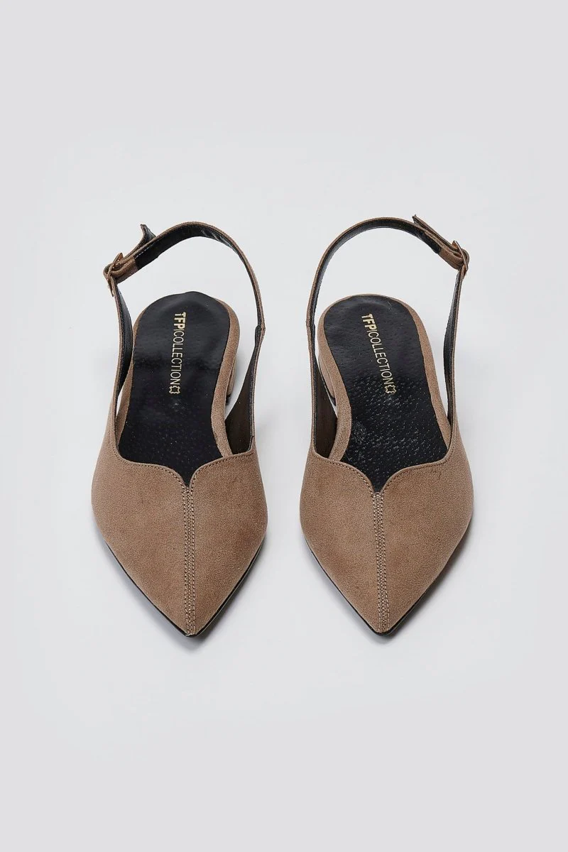 Μπαλαρίνες μυτερές slingback - Τάουπε Σουέντ - Image 8