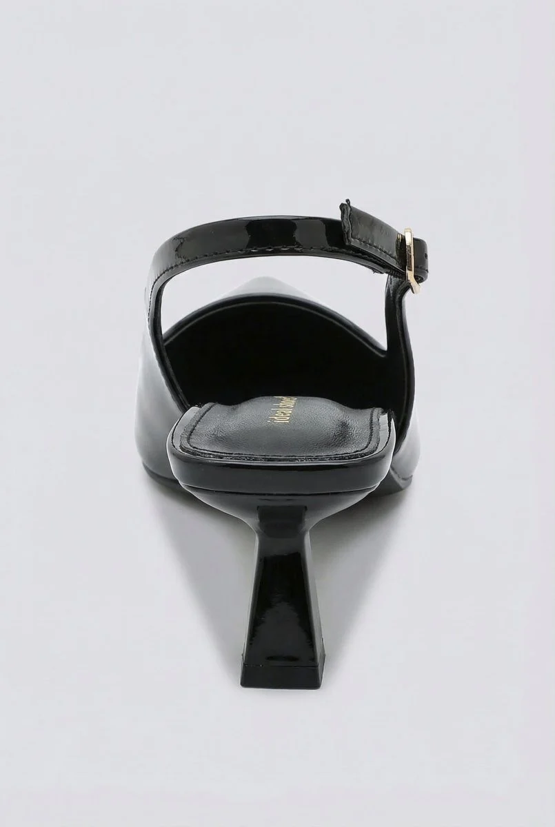 Γόβες Slingback - Μαύρο Λουστρίνι - Image 6
