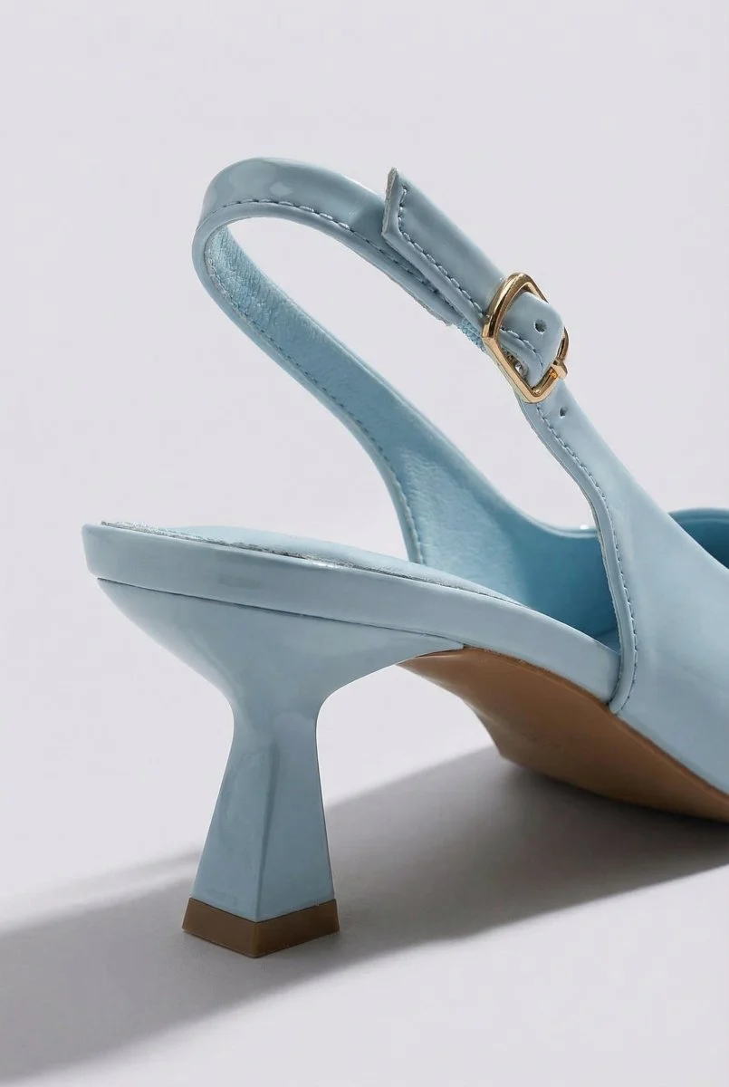 Γόβες Slingback - Ανοιχτό Μπλε Λουστρίνι - Image 3