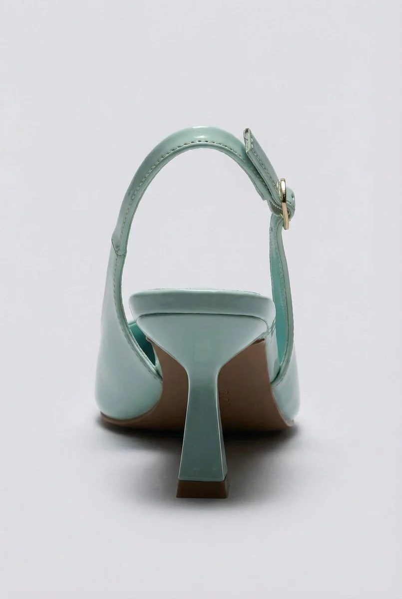 Γόβες Slingback - Ανοιχτό Πράσινο Λουστρίνι - Image 6