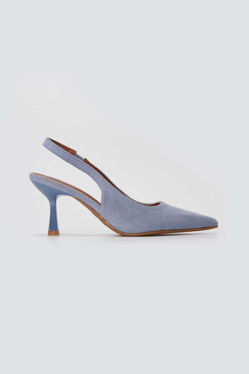 Γόβες Slingback με λεπτό τακούνι - Ανοιχτό Μπλε Σουέντ - Image 3