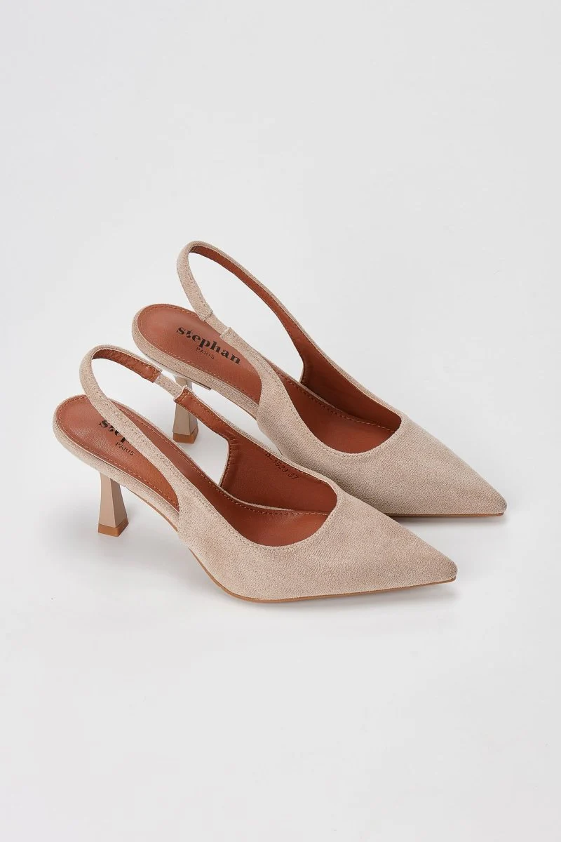 Γόβες Slingback με λεπτό τακούνι - Τάουπε Σουέντ - Image 3