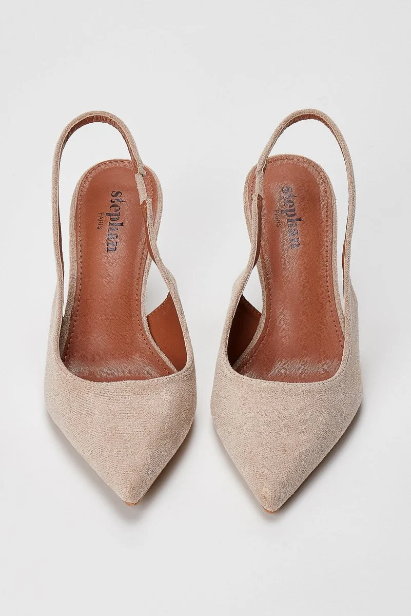 Γόβες Slingback με λεπτό τακούνι - Τάουπε Σουέντ - Image 5