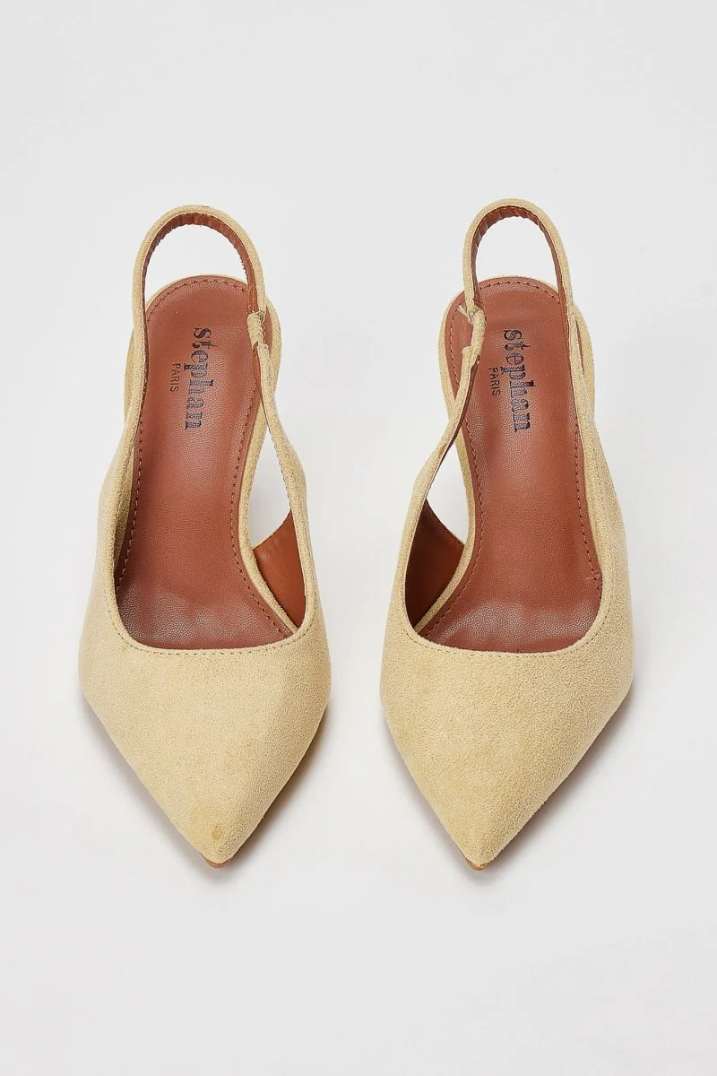 Γόβες Slingback με λεπτό τακούνι - Κίτρινο Σουέντ - Image 6