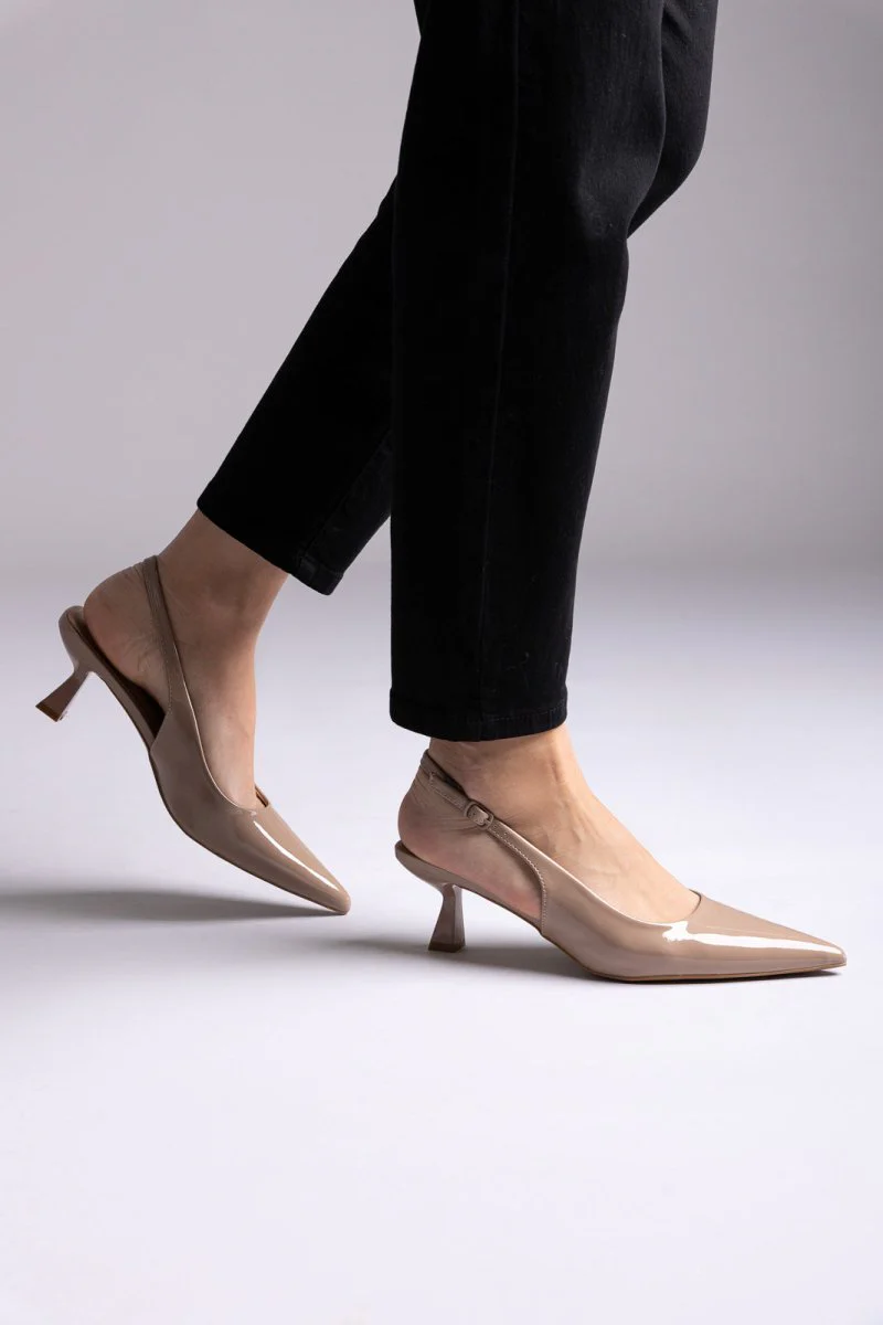 Γόβες Slingback - Τάουπε Λουστρίνι - Image 2