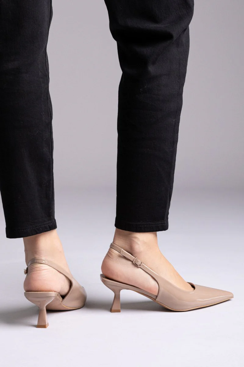 Γόβες Slingback - Τάουπε Λουστρίνι - Image 4