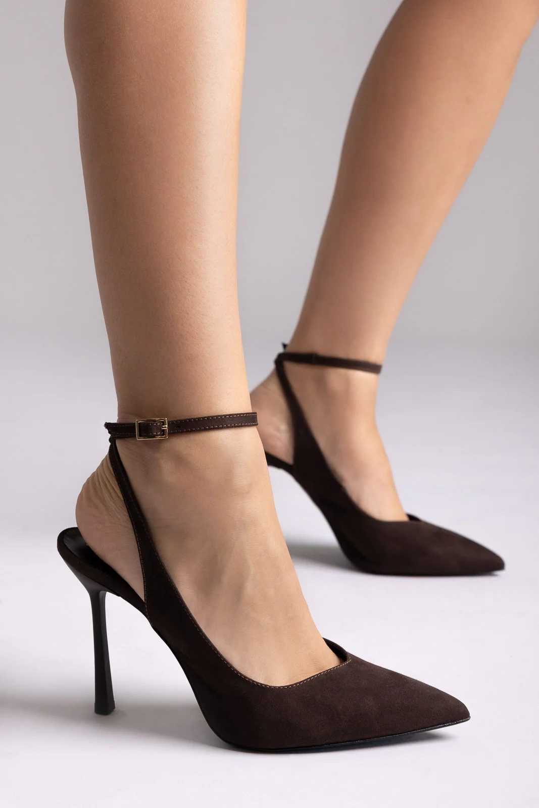 Γόβες Slingback - Καφέ Σουέντ