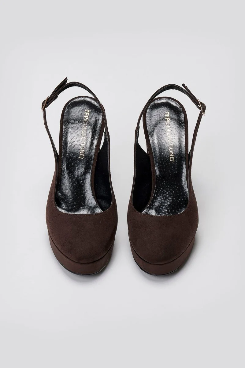 Γόβες suede slingback - Καφέ Σουέντ - Image 8