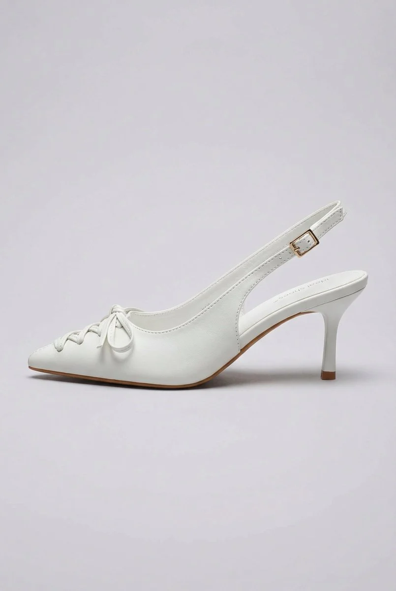 Γόβες Slingback - Λευκό Ματ - Image 6