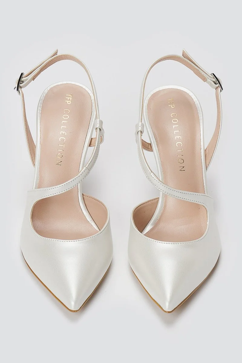 Slingback Pumps - White Pearl - Image 3
