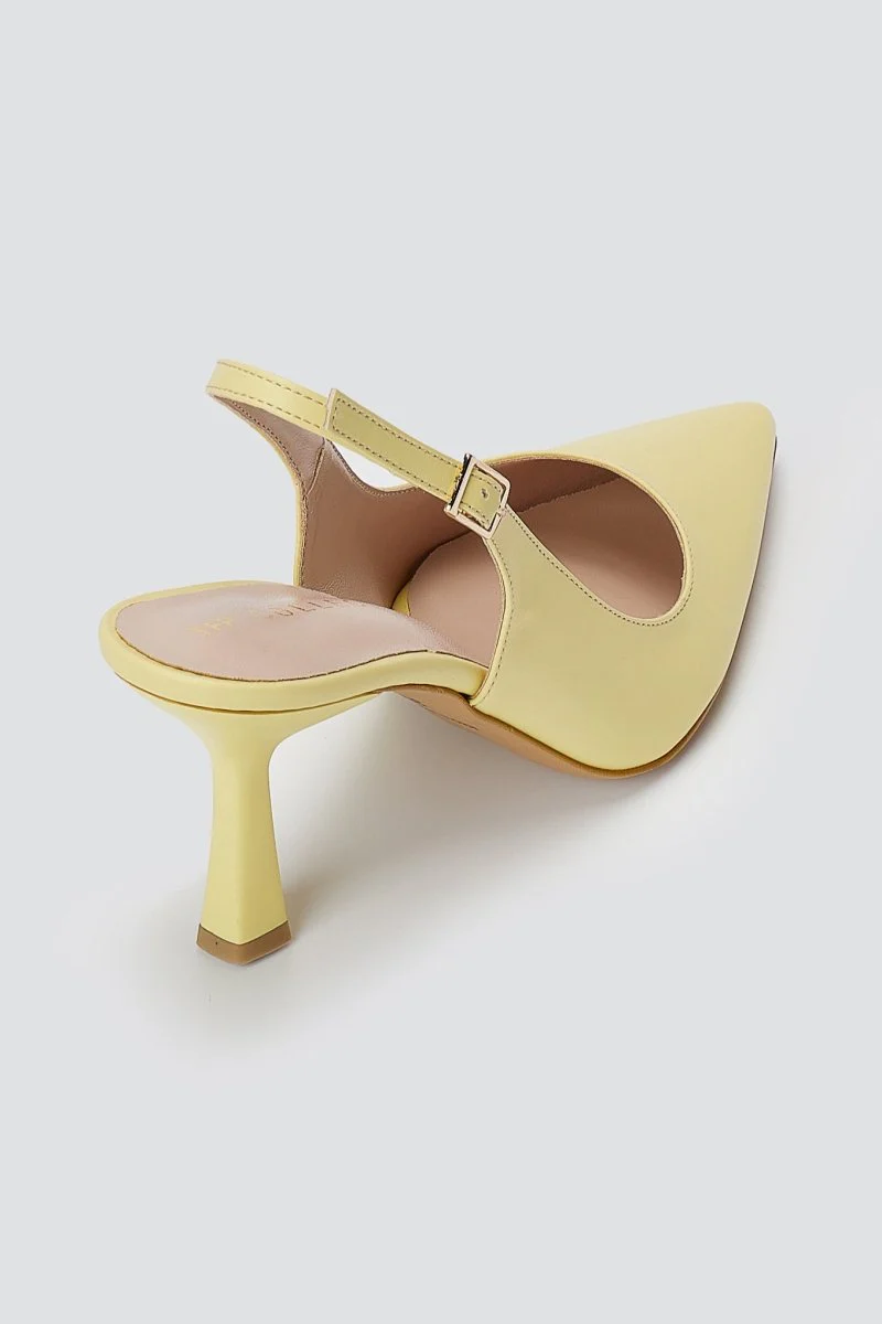 Γόβες Slingback - Κίτρινο Ματ - Image 3