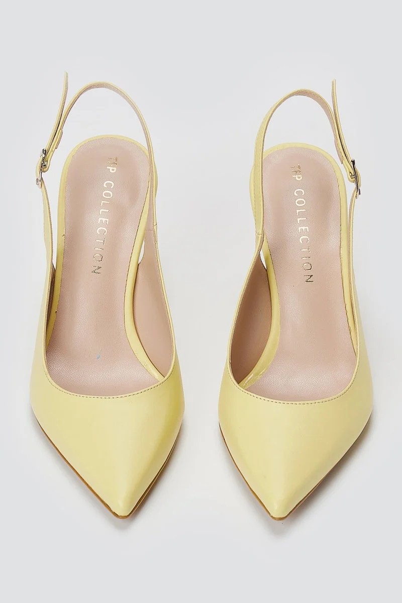 Γόβες Slingback - Κίτρινο Ματ - Image 4