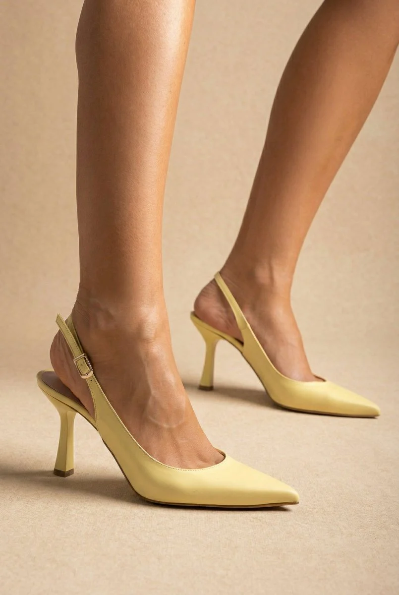 Γόβες Slingback - Κίτρινο Ματ - Image 6