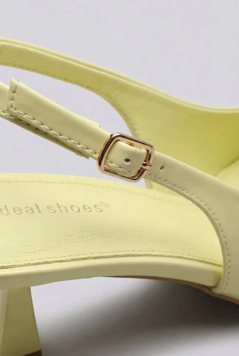 Γόβες Slingback - Κίτρινο Λουστρίνι - Image 3