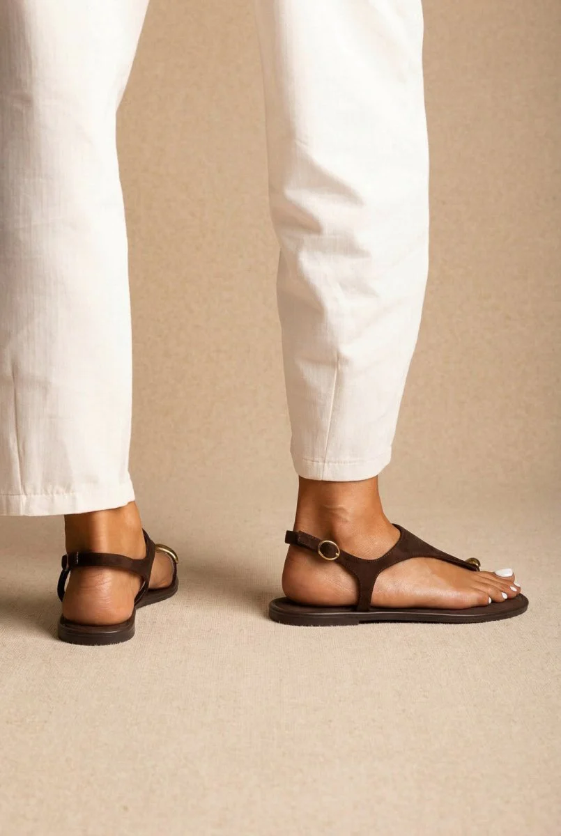 Slingback σανδάλια - Καφέ Ματ - Image 3