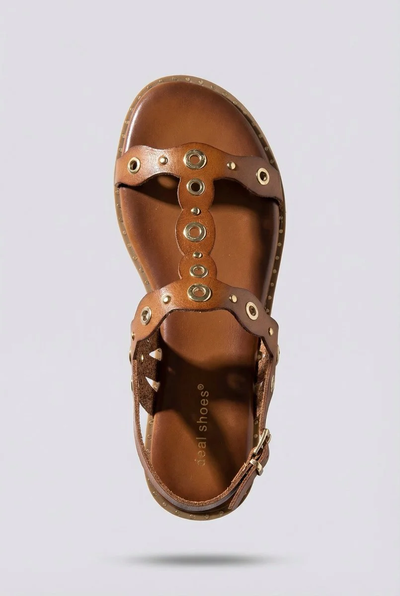 Σανδάλια Slingback με λουρί Τ - Ταμπά Ματ - Image 3