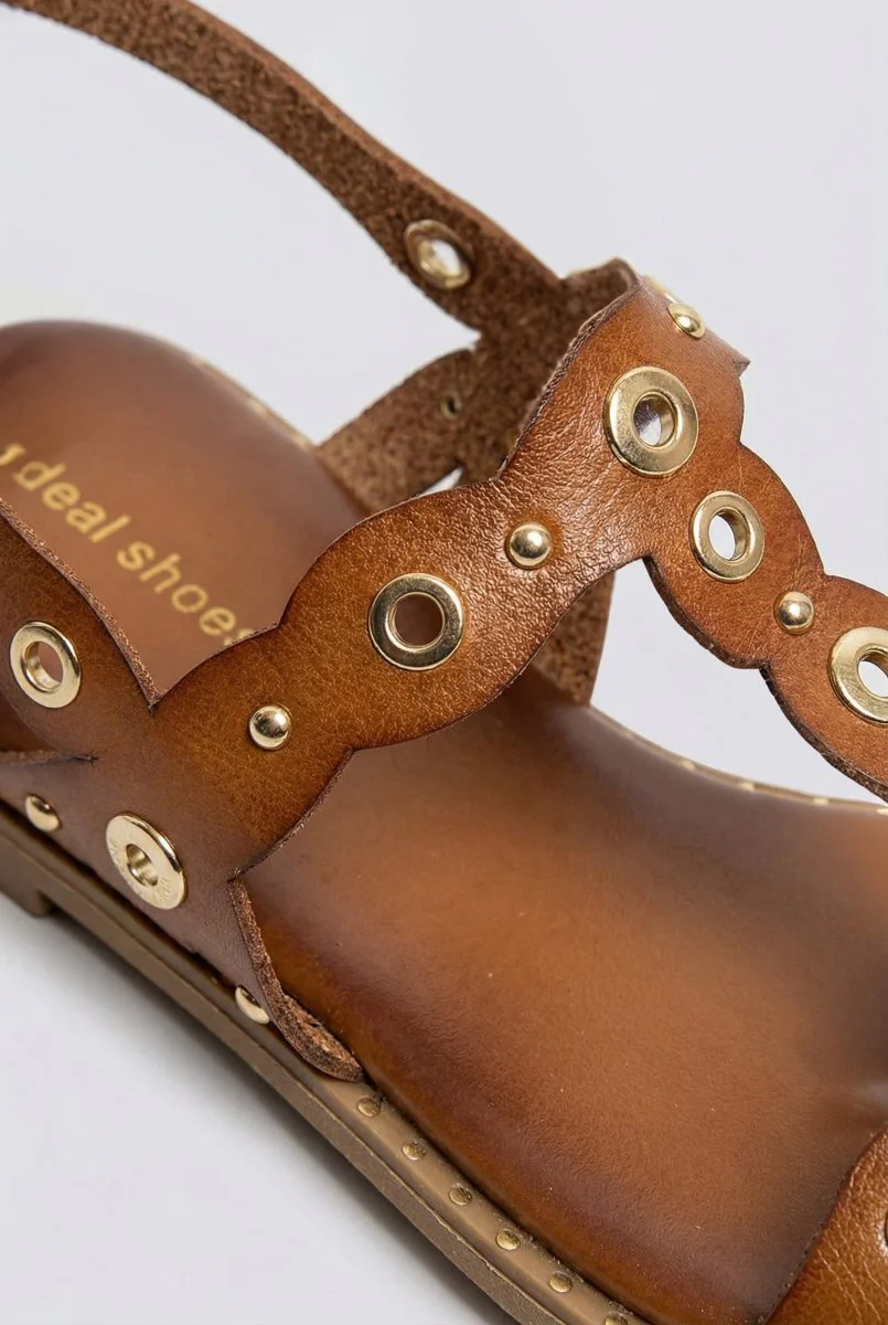 Σανδάλια Slingback με λουρί Τ - Ταμπά Ματ - Image 5