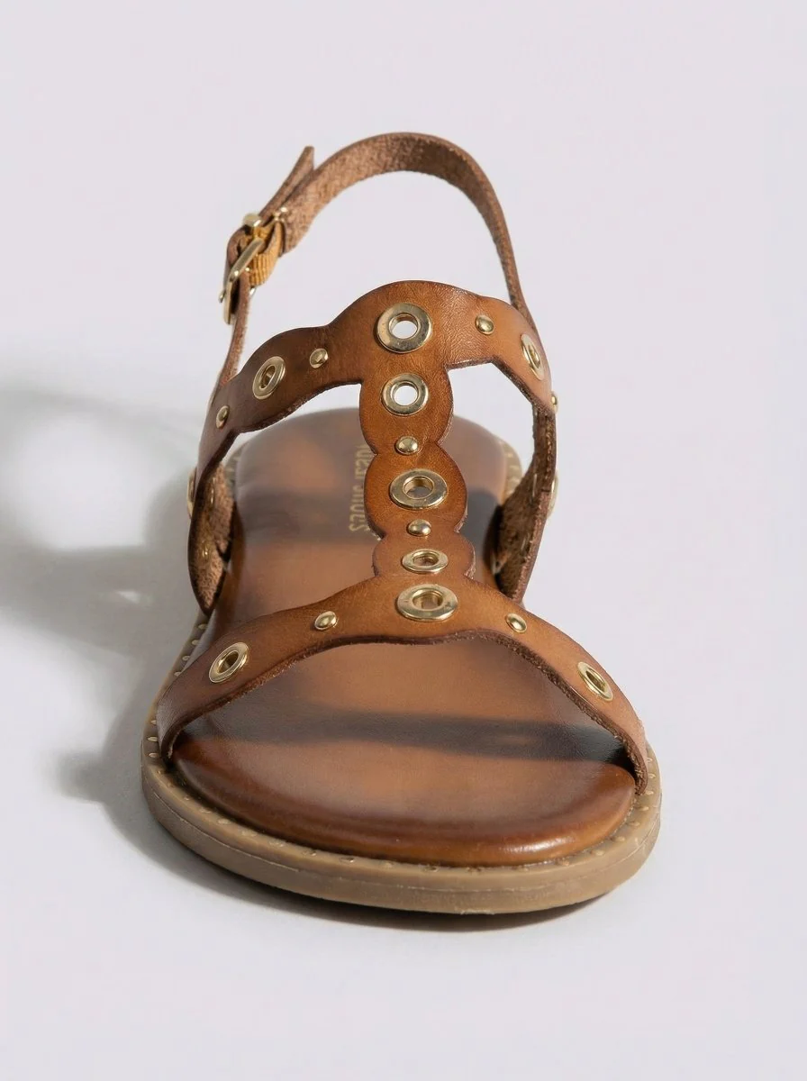 Σανδάλια Slingback με λουρί Τ - Ταμπά Ματ - Image 6
