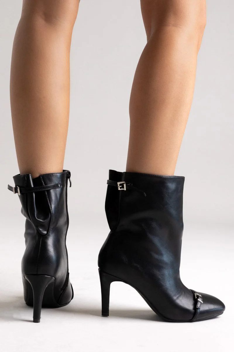 Μποτάκια με Τακούνι Stiletto - Μαύρο Ματ - Image 5